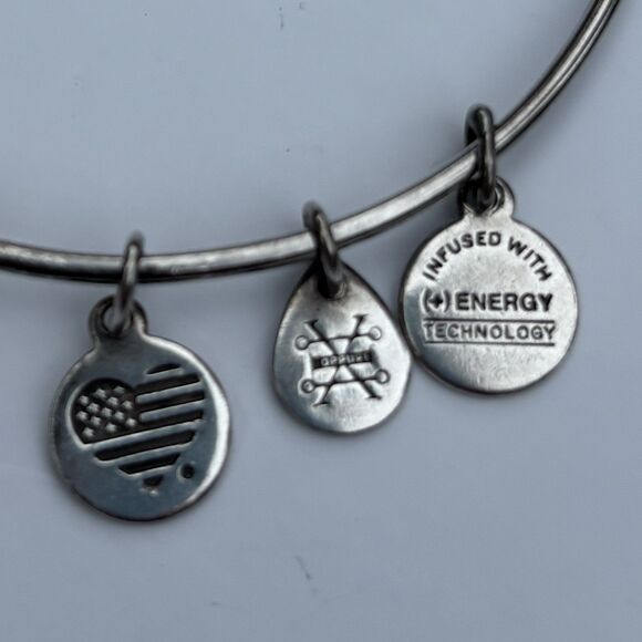 Rare Alex and Ani "MERMAID" Silver Tone Adjustable Bracelet Ocean Sea Mythical - Picture 4 of 5